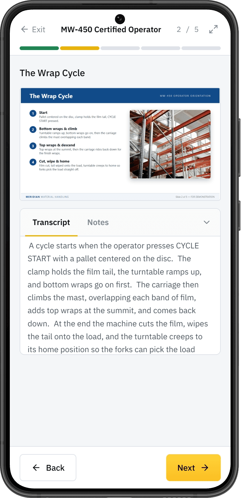 SANTECH Connect training module slide with transcript