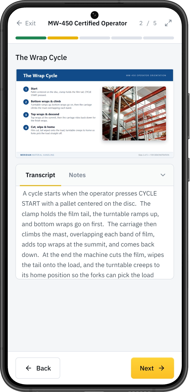 SANTECH Connect training module slide with transcript
